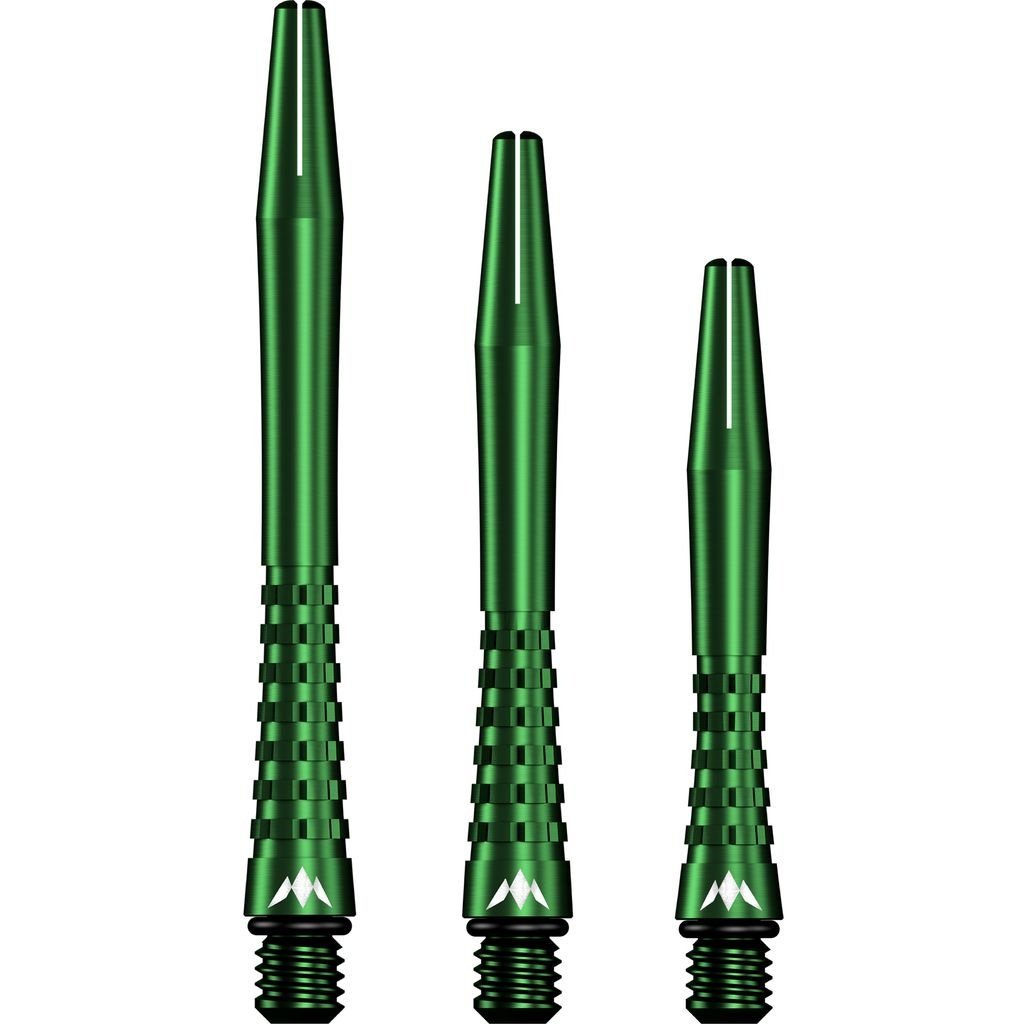 Mission Atom13 Anodised Metal Gripped Green Darts Shafts
