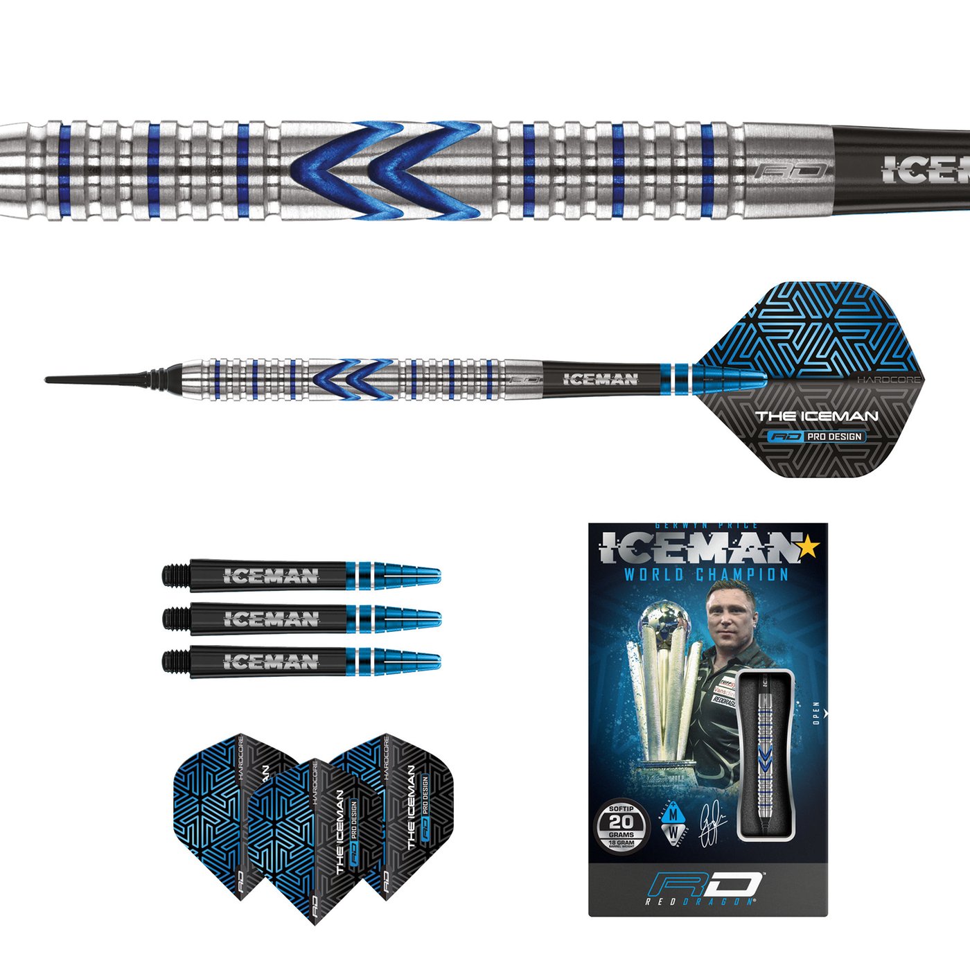 Red Dragon Gerwyn Price Iceman Midnight 90% Soft Tip