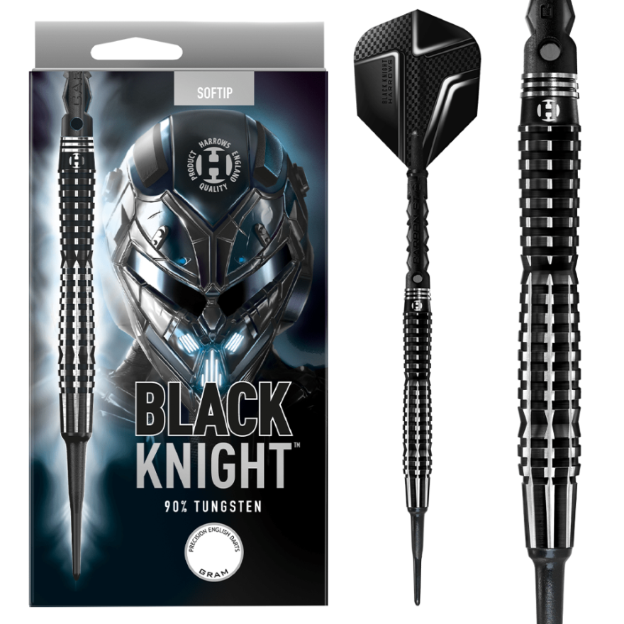 Harrows Black Knight 90% - Dartpilar Soft Tip