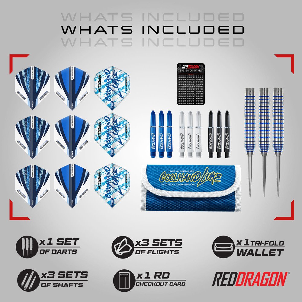 Lotki Red Dragon Luke Humphries Coolhand Blue Series 90% Ekskluzywna Edycja Dartshopper