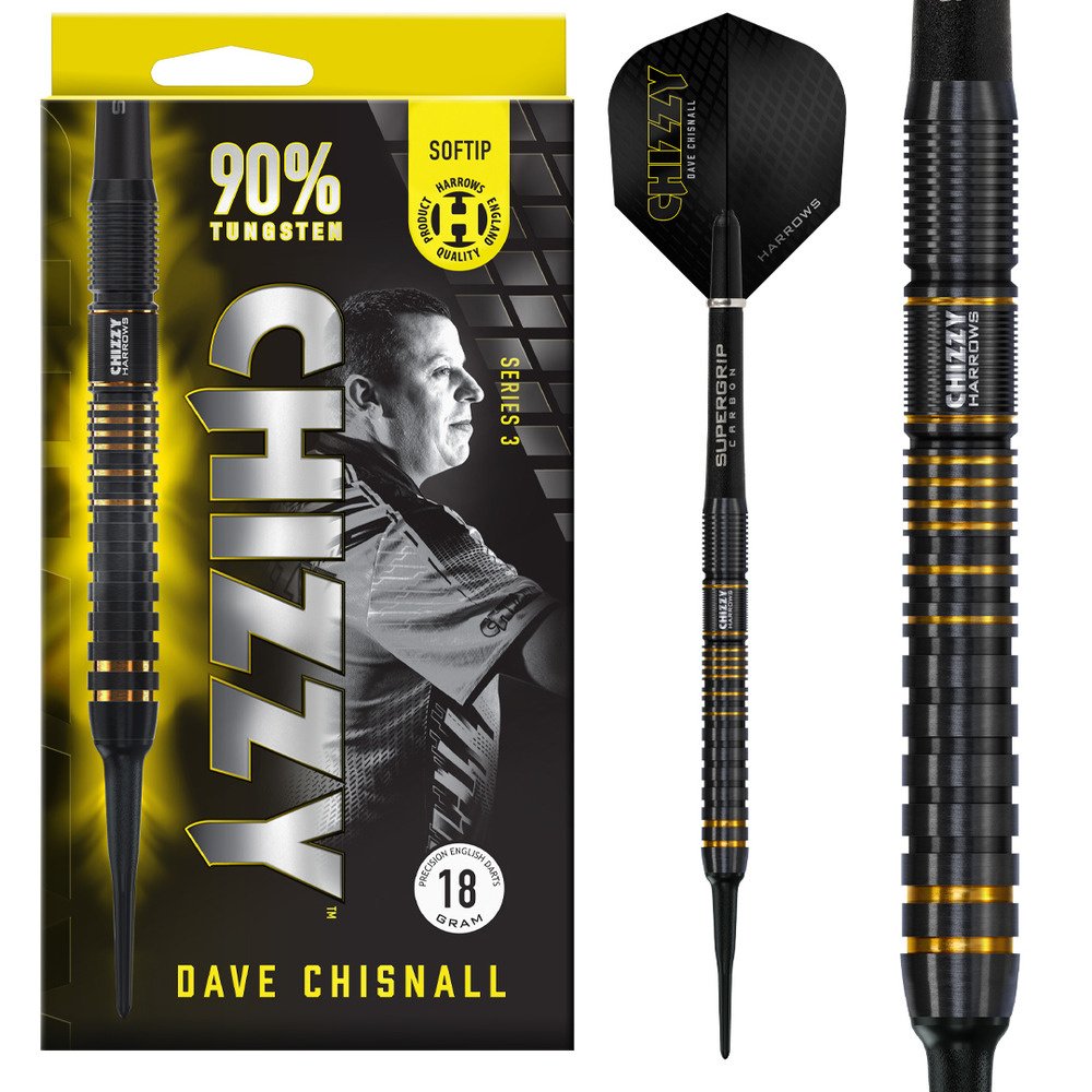 [Deuxième chance]Harrows Dave Chisnall V3 90% Soft Tip-20g - Fléchettes pointe Plastique