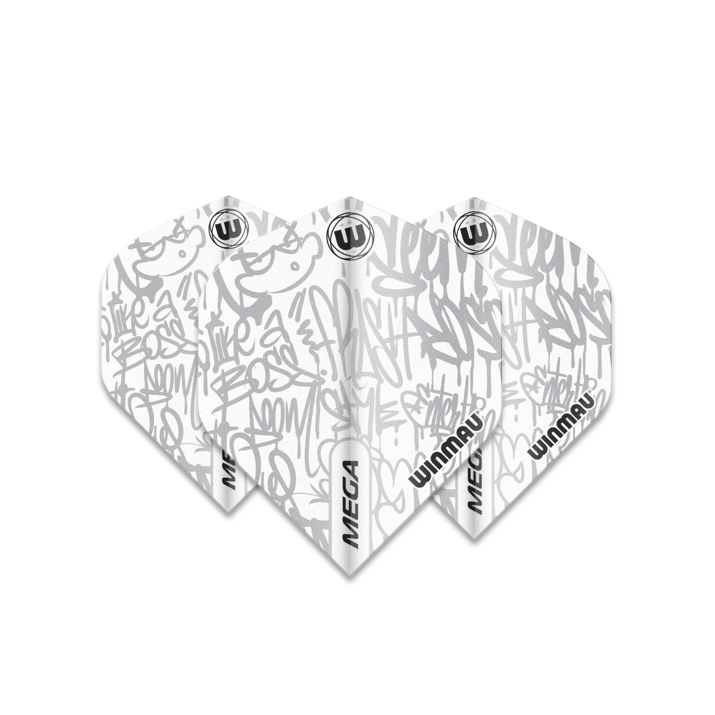 Winmau Mega Standard Graphic White Darts Flights