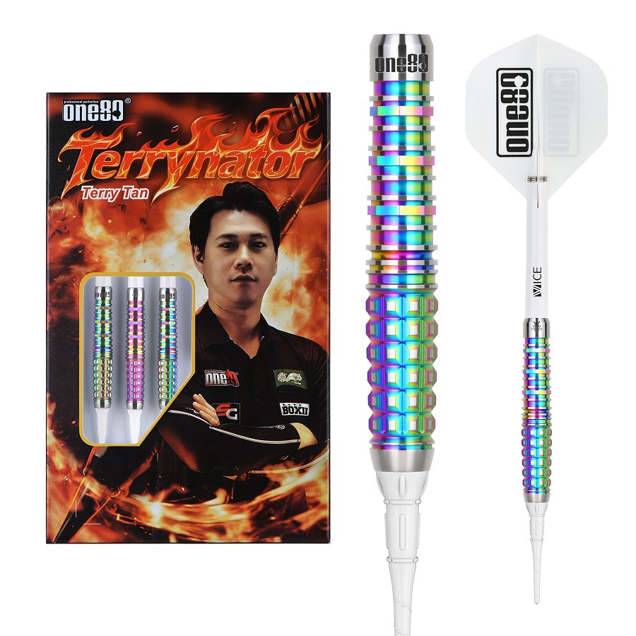 ONE80 Terry Tan Signature Rainbow 90% - Soft Tip Darts