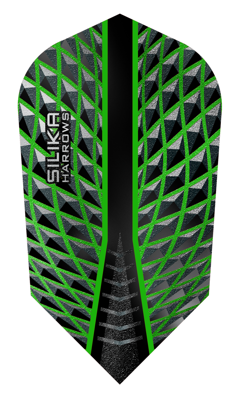 Harrows Silika Slim Green Tough Crystalline Coated Darts Flights