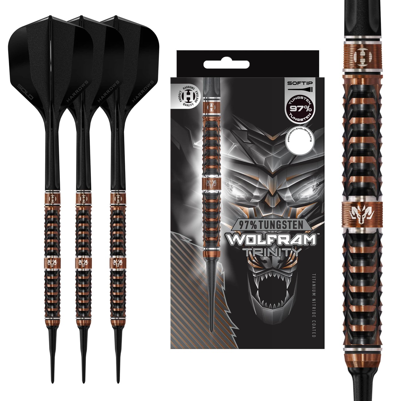 Harrows Wolfram Trinity 97% - Soft Tip Darts