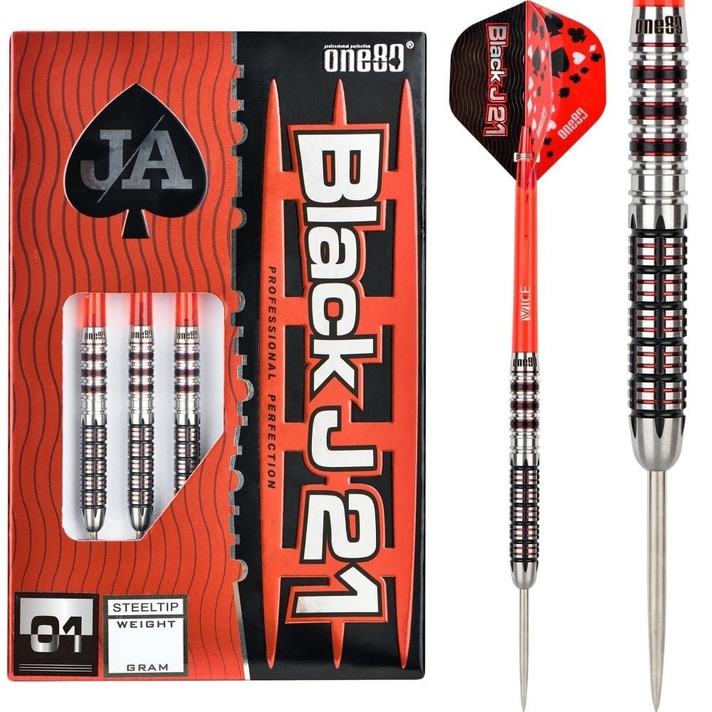 ONE80 Black J21 01 90% Freccette Steel Darts