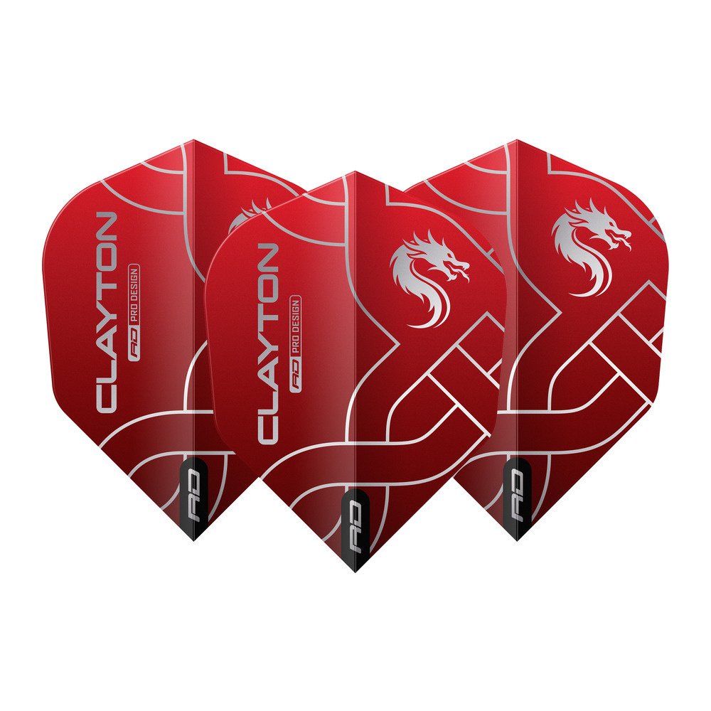 Red Dragon Jonny Clayton Hardcore Red Silver NO6 - Dart Flights