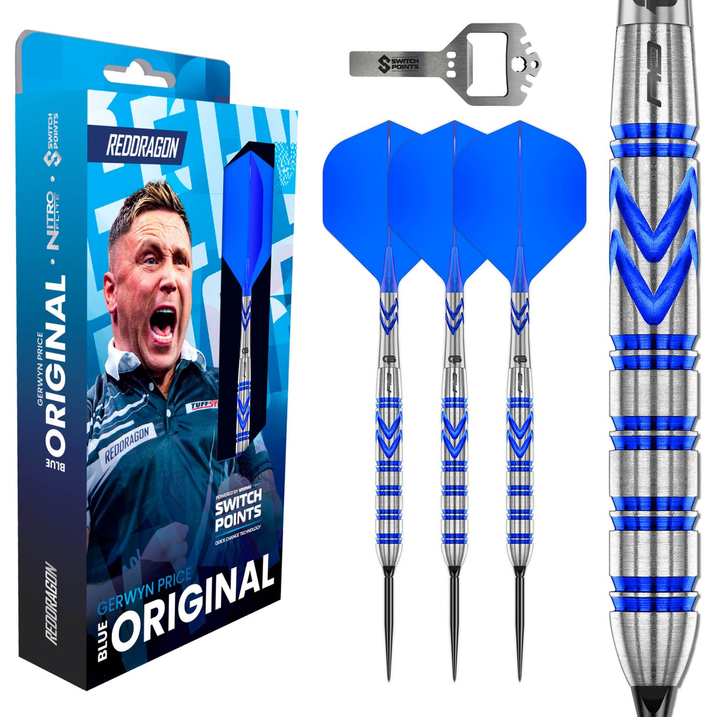 Red Dragon Gerwyn Price Blue Original Switch Point 90% - Steel Tip