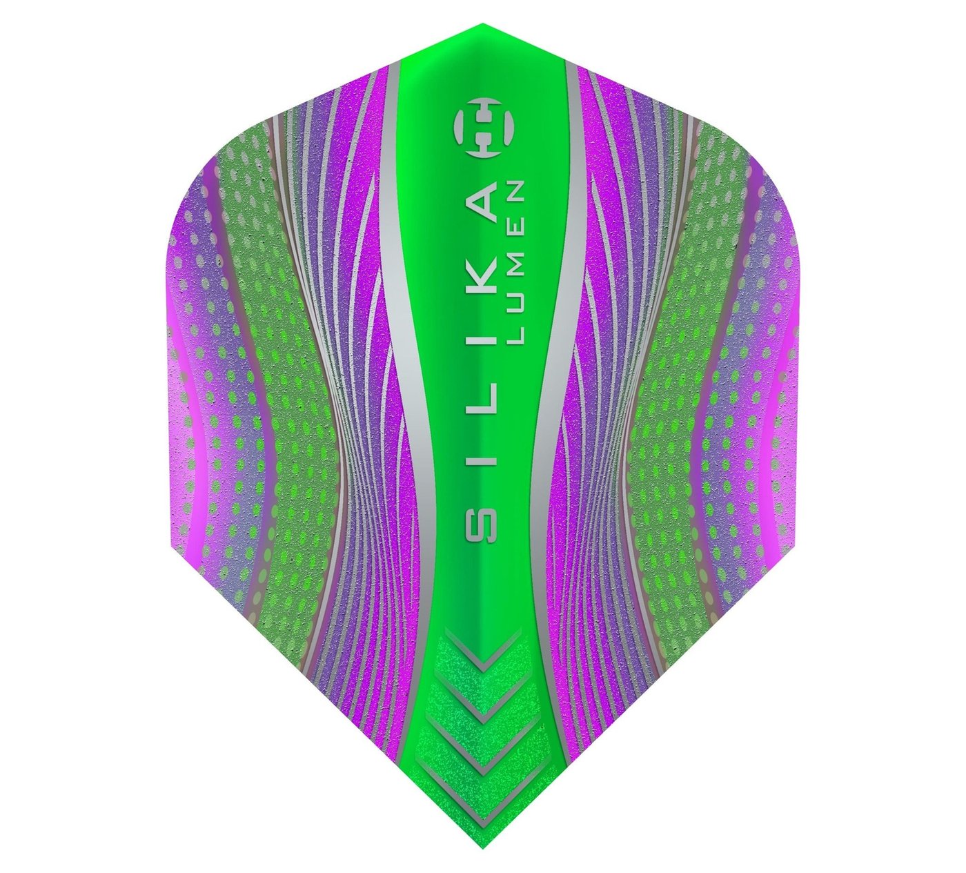 Harrows Silika Lumen NO6 Purple & Green Tough Crystalline Coated Darts Flights