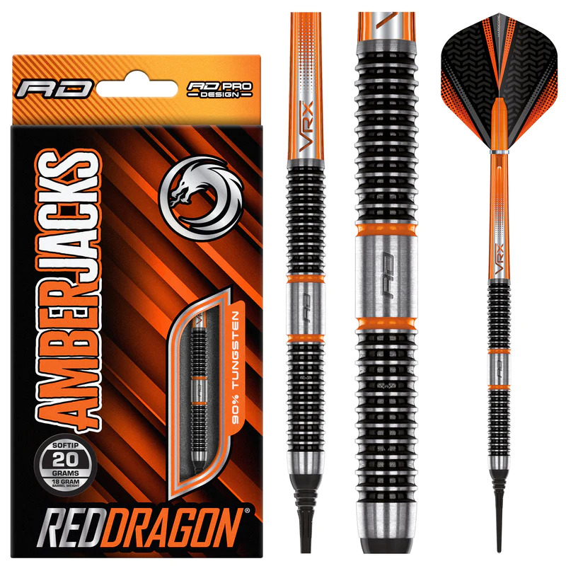 Red Dragon Amberjack 18 Flight 90% Soft Tip Darts