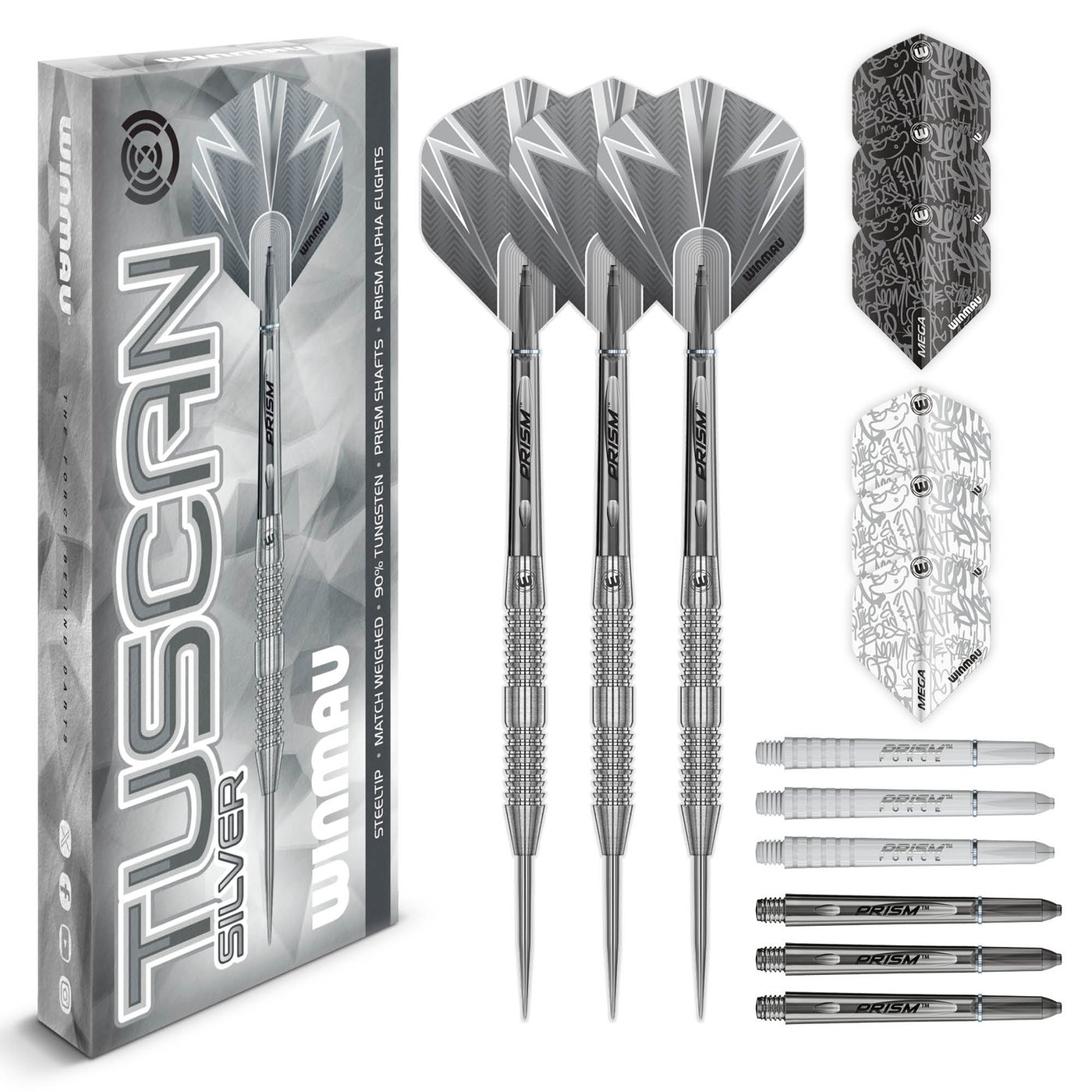 Winmau Tuscan Silver 90% Dartshopper Exclusives - Steel Tip Darts