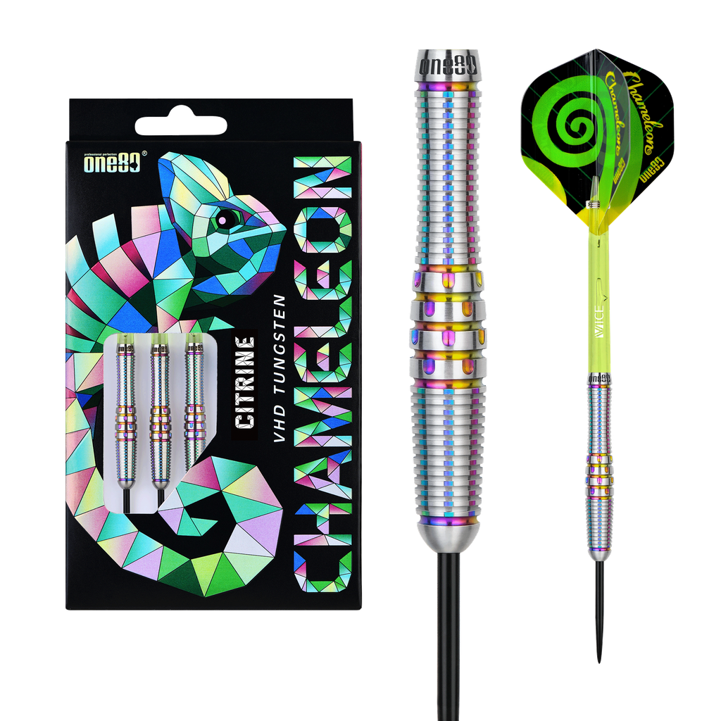 Dardos ONE80 Chameleon Citrine 90% Punta de Acero