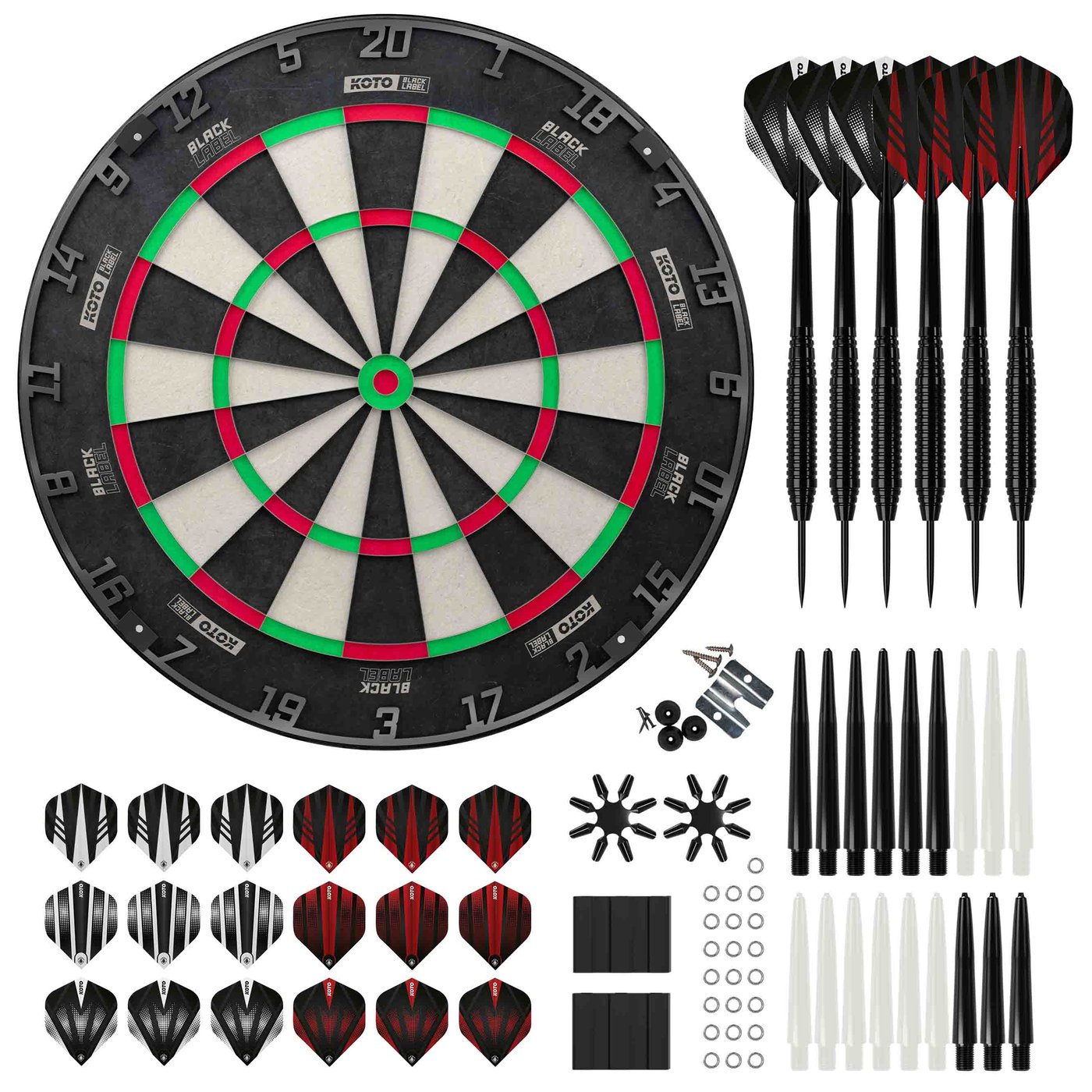 KOTO Black Label  + 2 Sets KOTO Dartpijlen - 90-Pieces - Dartset