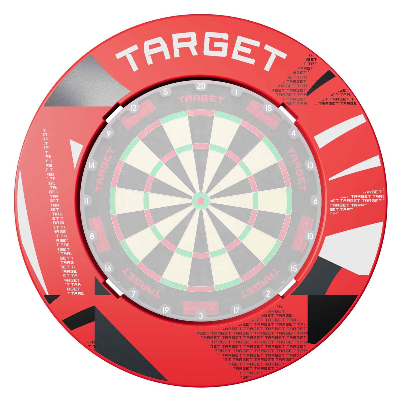 Target Patterned Notched Red - Dartboard Surround