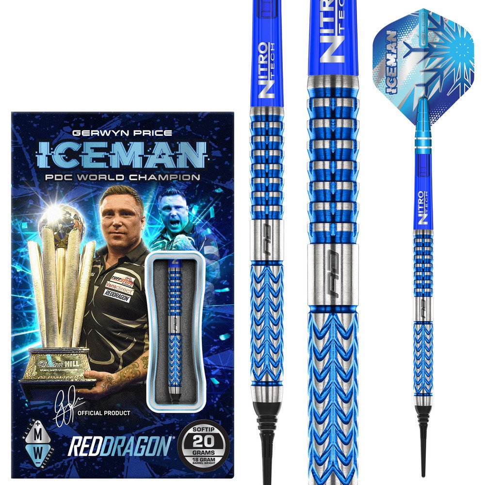 Red Dragon Gerwyn Price Glacier 90% Soft Tip Darts