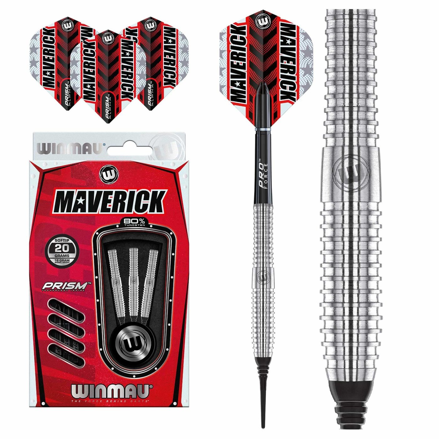 Dardos Winmau Maverick 80% Punta de Plástico