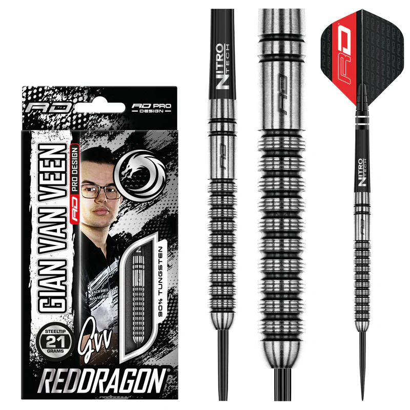 Red Dragon Gian van Veen 90% - Steel Tip Darts - Dartshopper.com