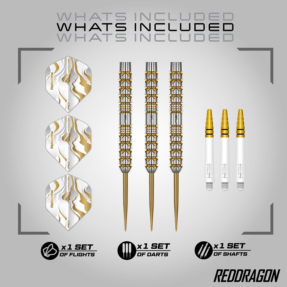 Red Dragon Paradym Gold Parallel 90% - Steel Tip Darts