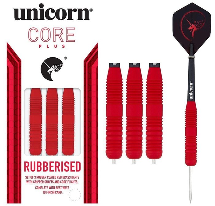 Unicorn Core Plus Rubberised Red Darts