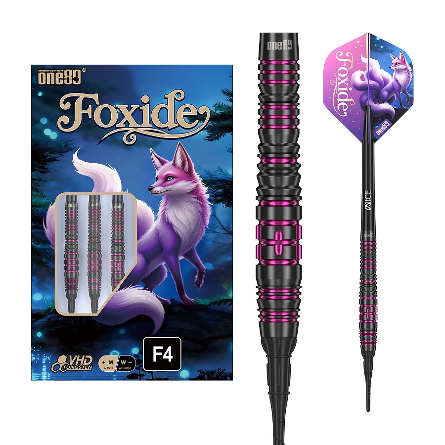 ONE80 Foxide F4 90% - Fléchettes pointe Plastique