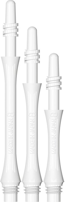8 Flight Slim White Spin Darts Shafts