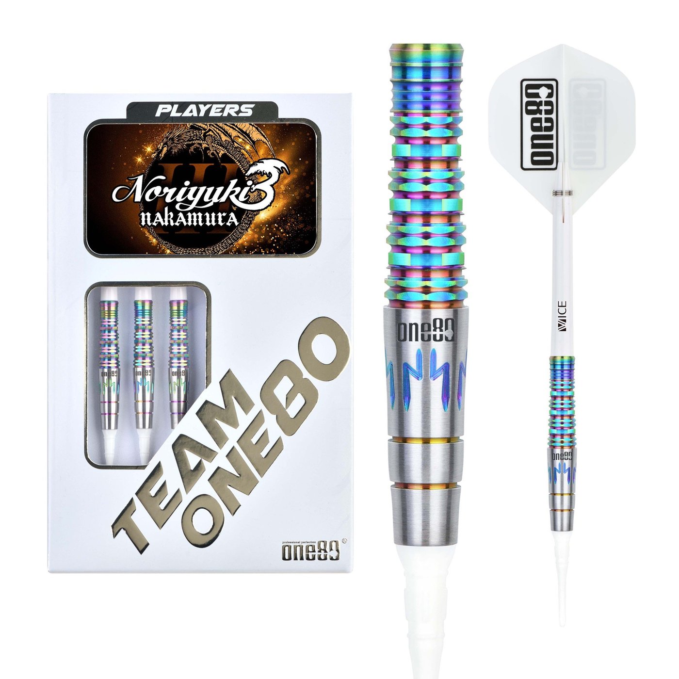 ONE80 Noriyuki Nakamura Signature V3 90% Soft Tip Darts