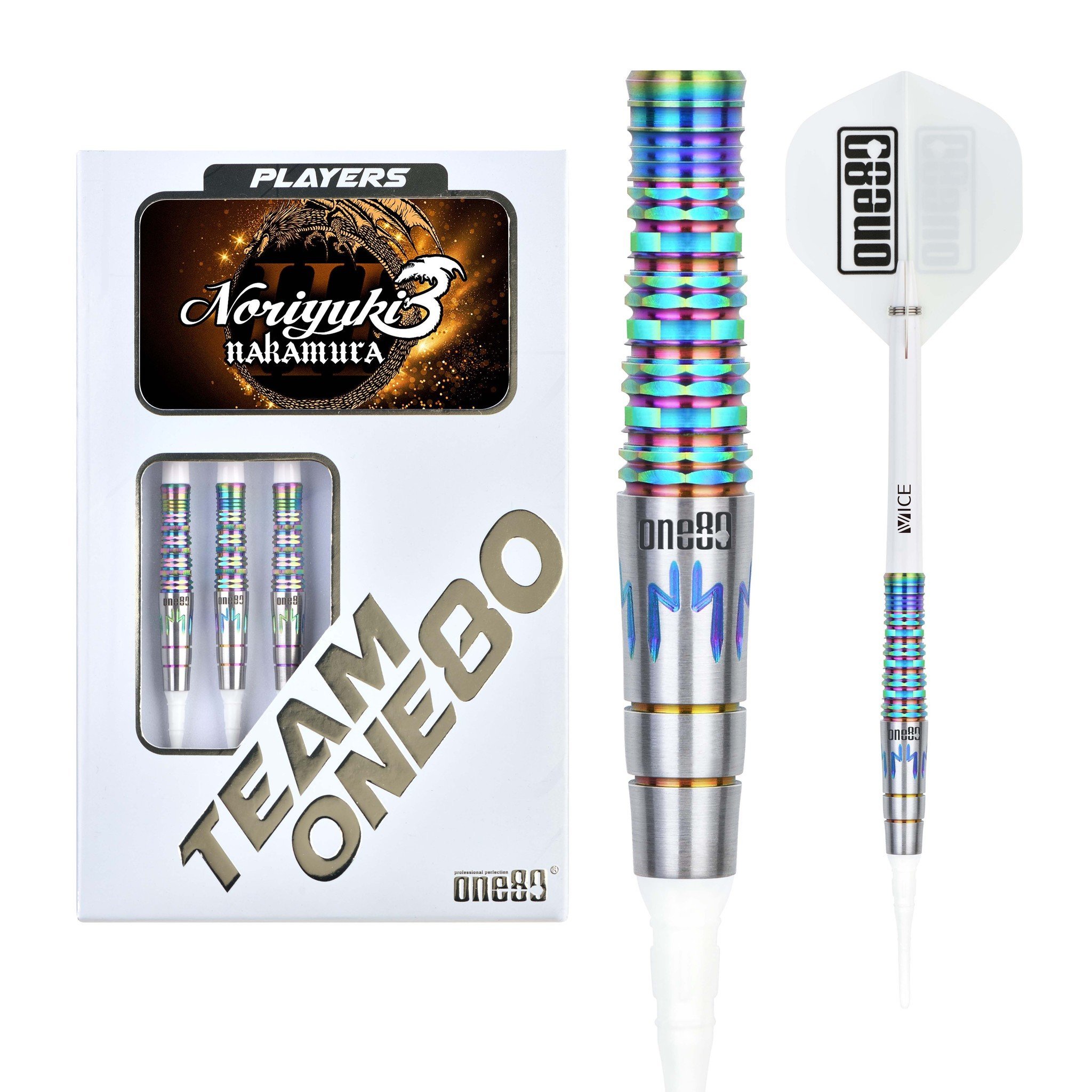 ONE80 Noriyuki Nakamura Signature V3 90% Soft Tip Darts