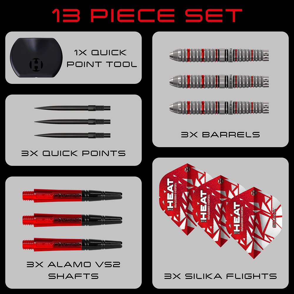 Harrows Damon Heta V4 Quick Point 90% Steel Tip Darts - Dartshopper.eu