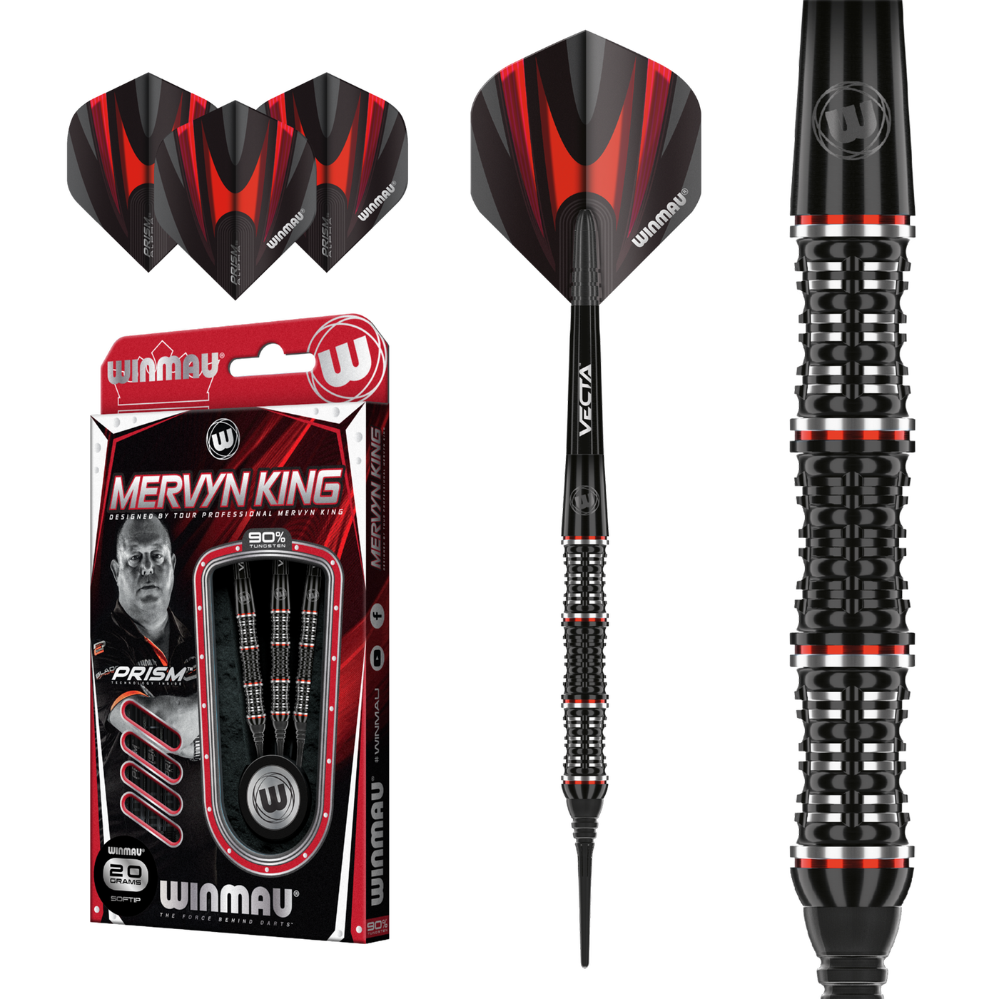 Winmau Mervyn King Special Edition 90% Soft Tip Darts