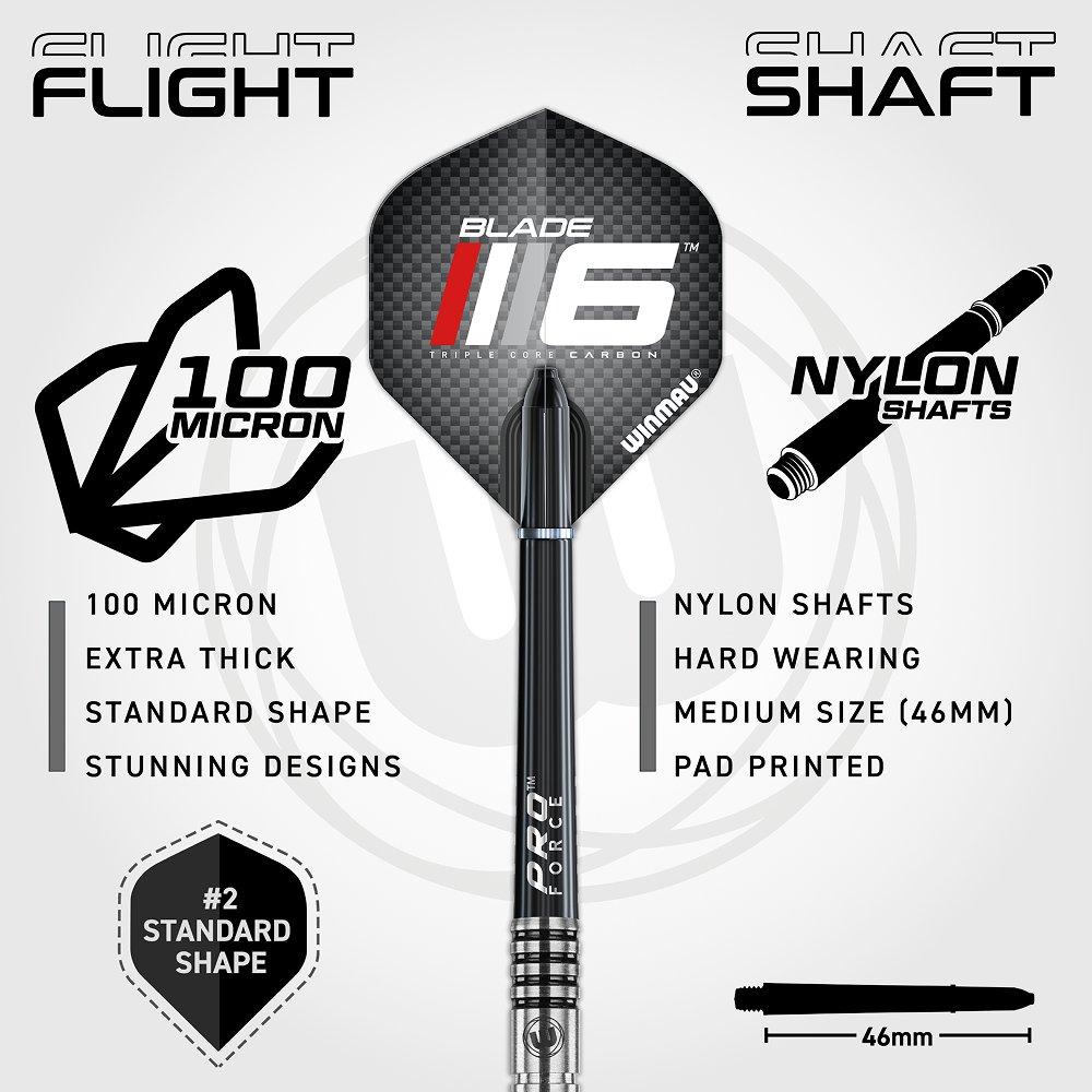 Winmau Blade 6 Triple Core Dartset with Surround & Tungsten Darts