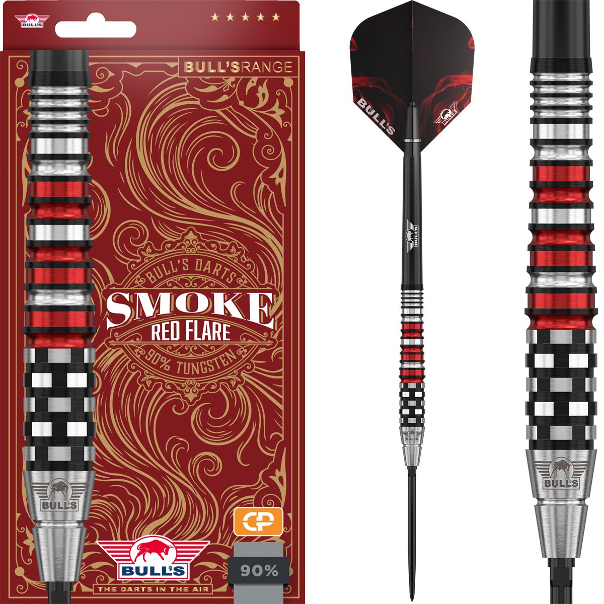 Bull's Smoke Red Flare Convertible Point 90% - Steel Tip Darts