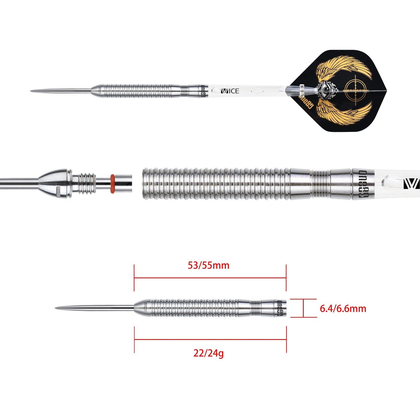 ONE80 R2 Interchange RE-Negade 90% Steel Tip Darts