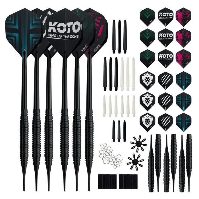 150 Tiges De Fléchette Noires + Sac Velours - Accessoires Fléchettes Plastique Durable