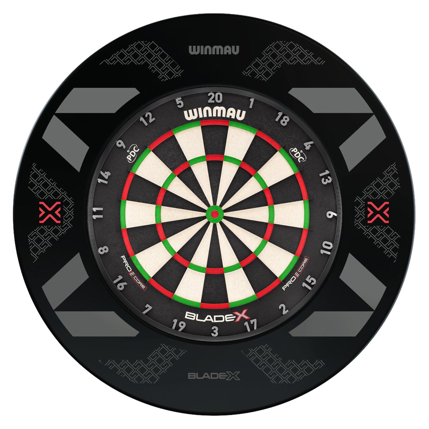 Winmau Blade X + Winmau Blade X Black Red Surround - Dartset