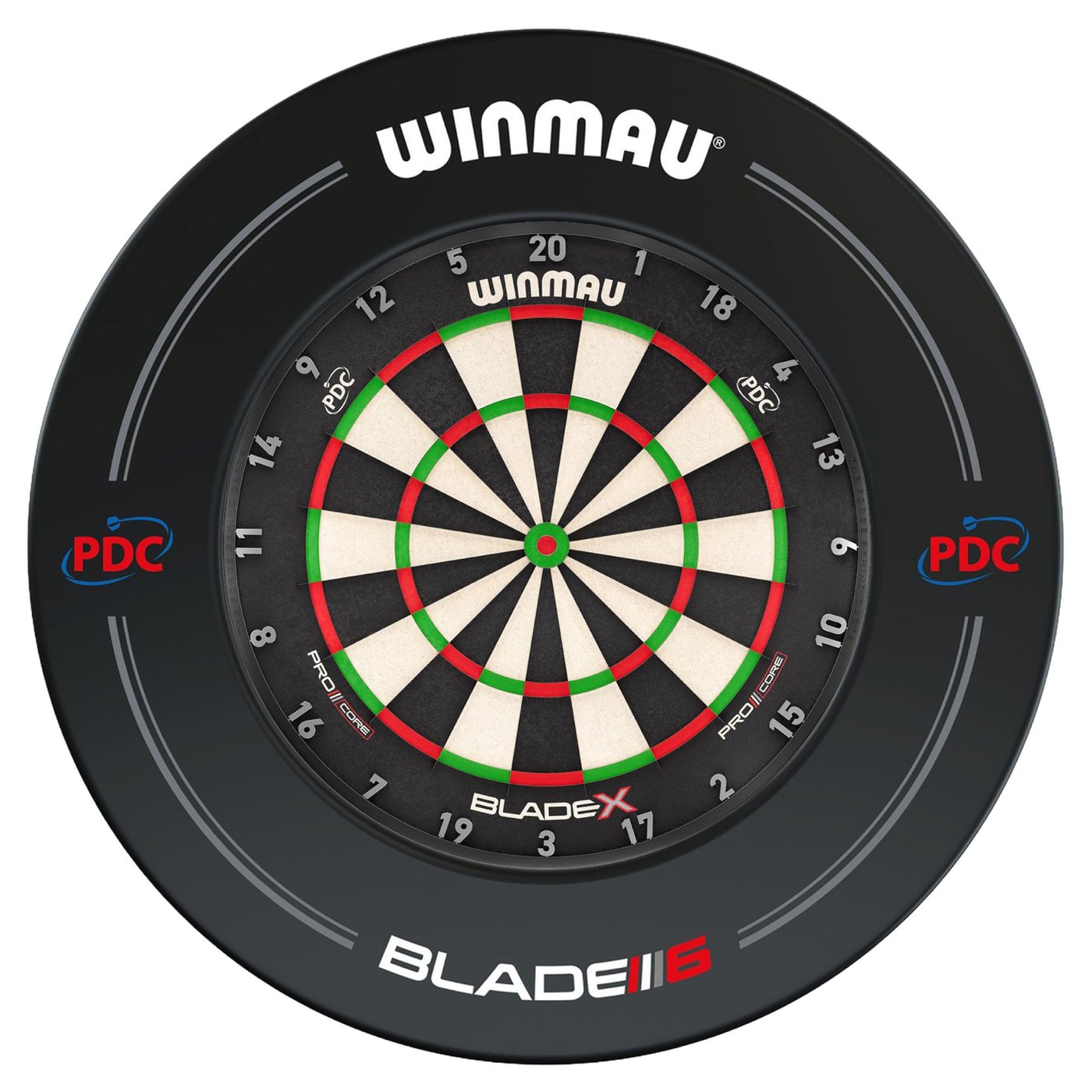 Winmau Blade X + Winmau PDC Black Surround - Dartset
