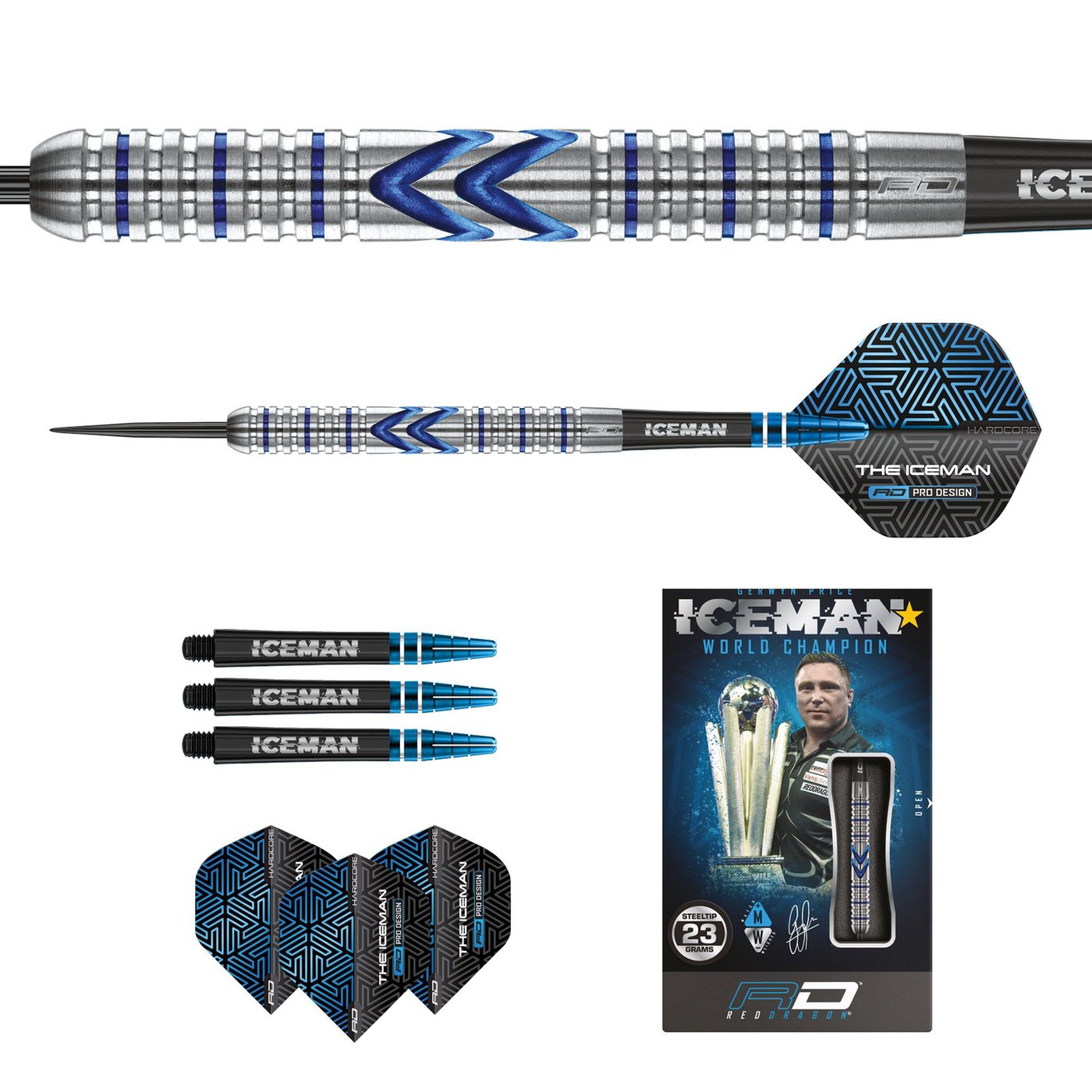Red Dragon Gerwyn Price Iceman Midnight 90% Darts