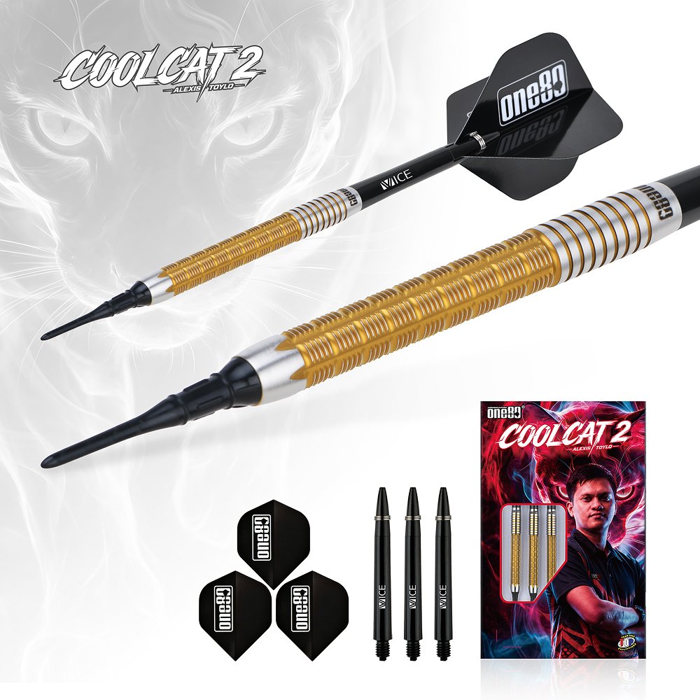 ONE80 Alexis Toylo Coolcat II Gold - Soft Tip Darts - Dartshopper.com