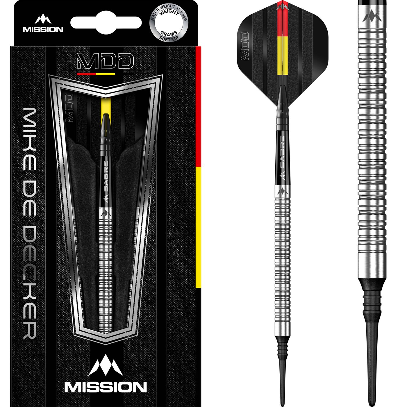 Dardos Mission Mike de Decker 95%  Punta de Plástico
