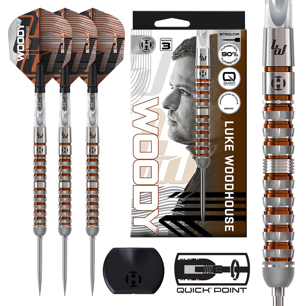 Harrows Luke Woodhouse V3 Quick Point 90% - Steel Tip Darts
