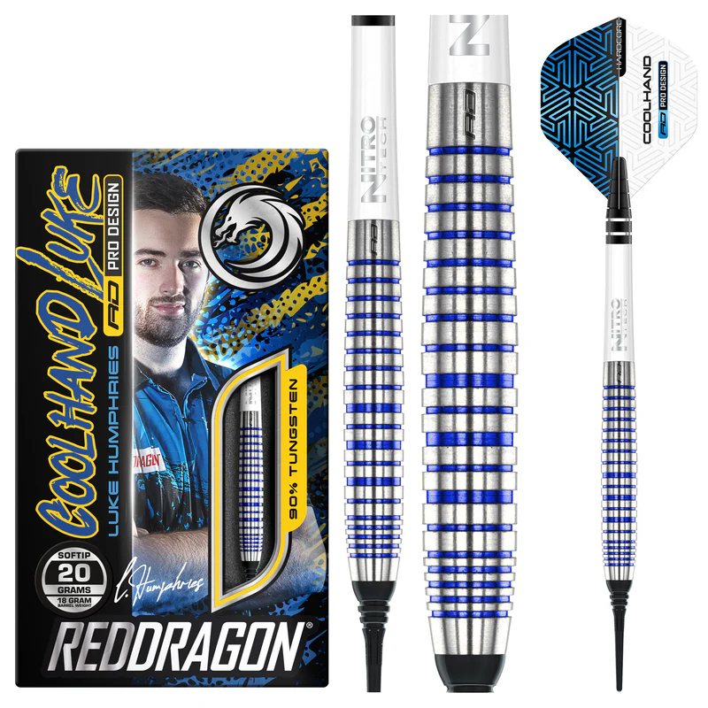 Red Dragon Luke Humphries TX3 Blue 90% Soft Tip Darts