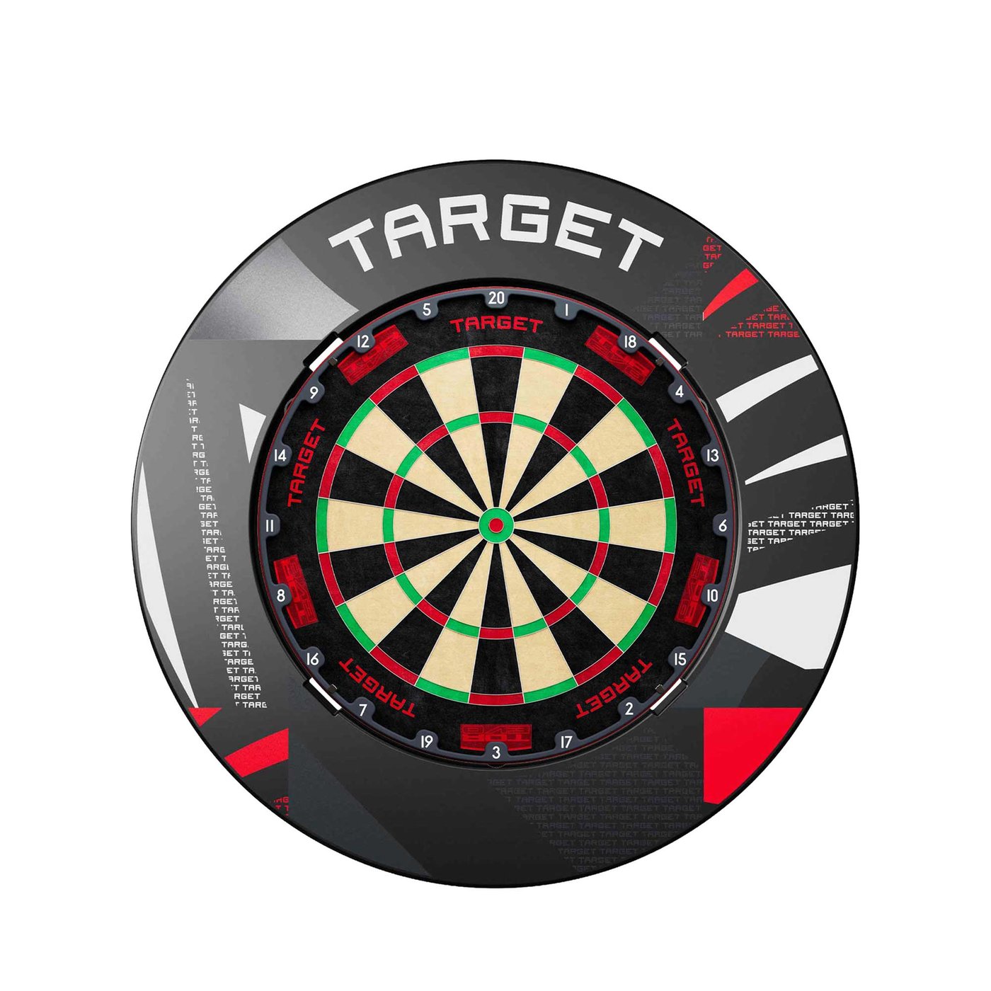 Target TOR EVO + Target Black Patterned Notched Surround - Dartset