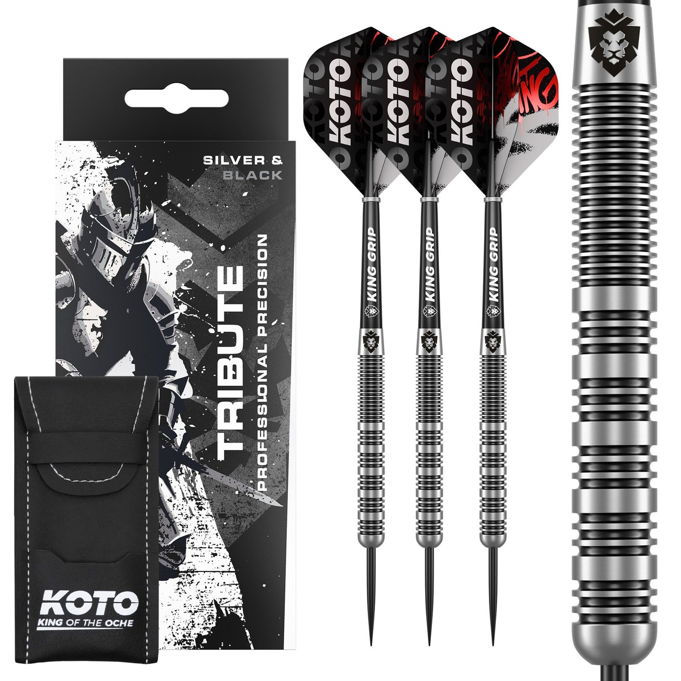 KOTO Tribute Silver & Black Tungsten Look Darts