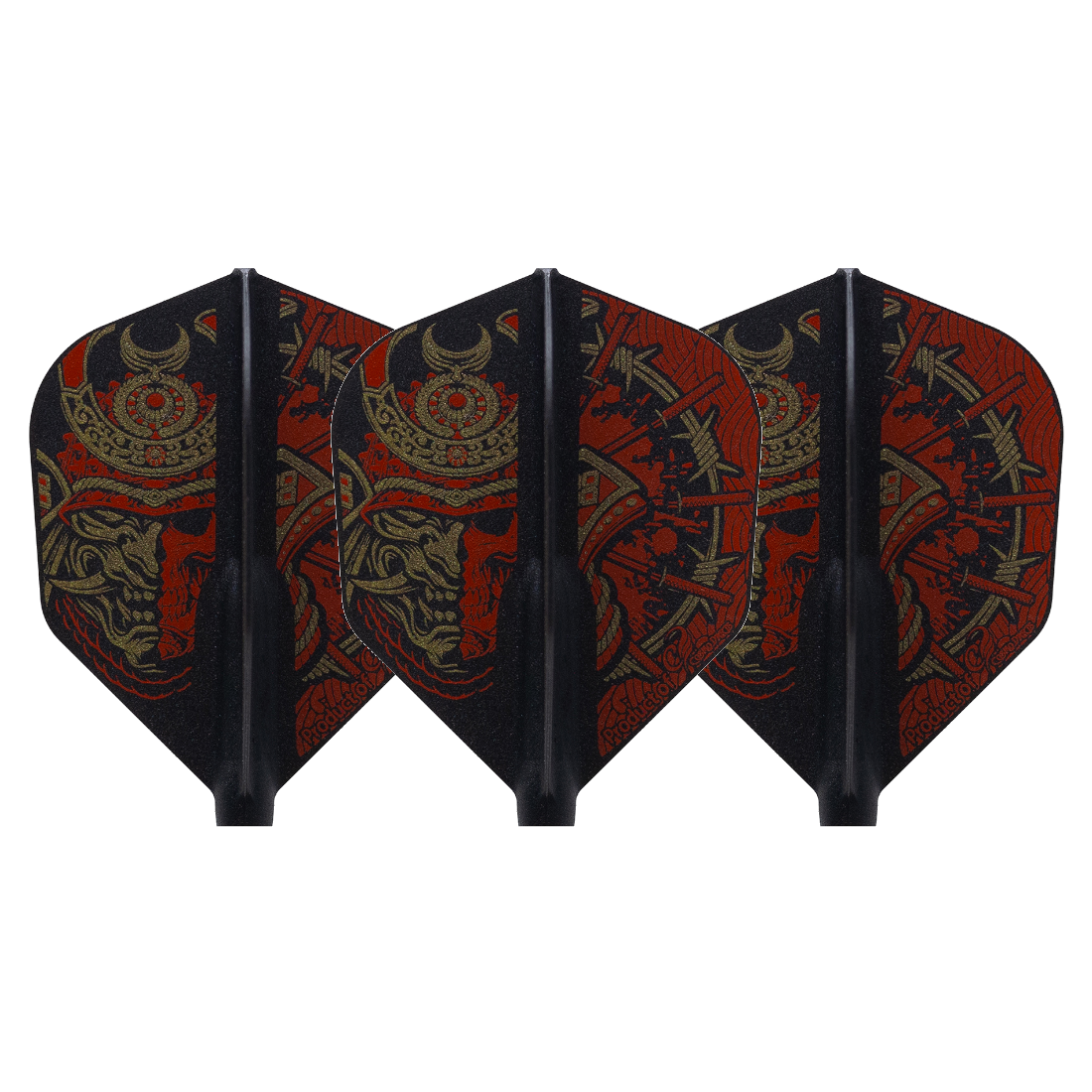 Cosmo Darts Fit Flight Printed Series Samurai Skull A Shape Darts Flights
