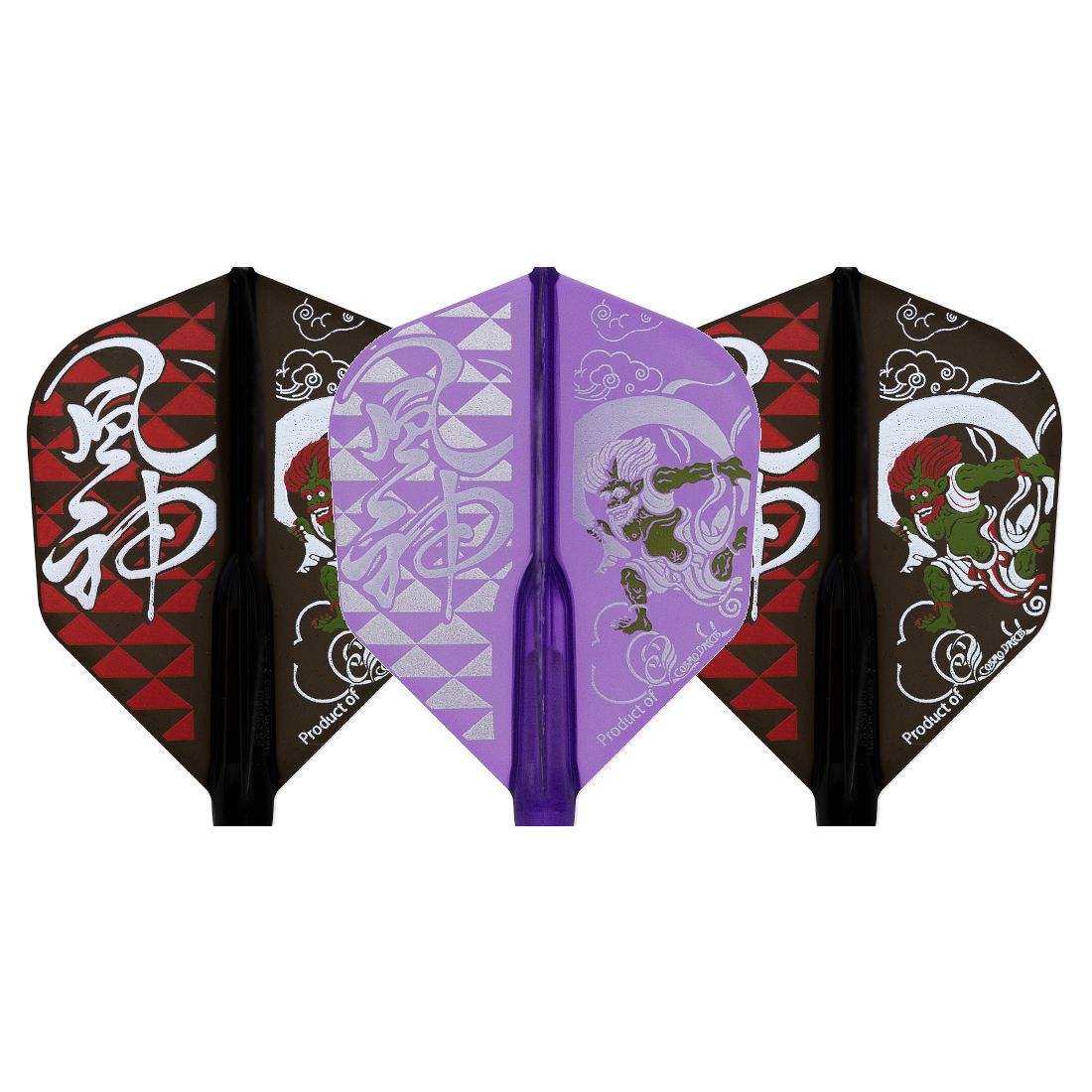 Cosmo Darts Fit Flight Air Printed Series Fujin-Raijin Shape Darts Flights