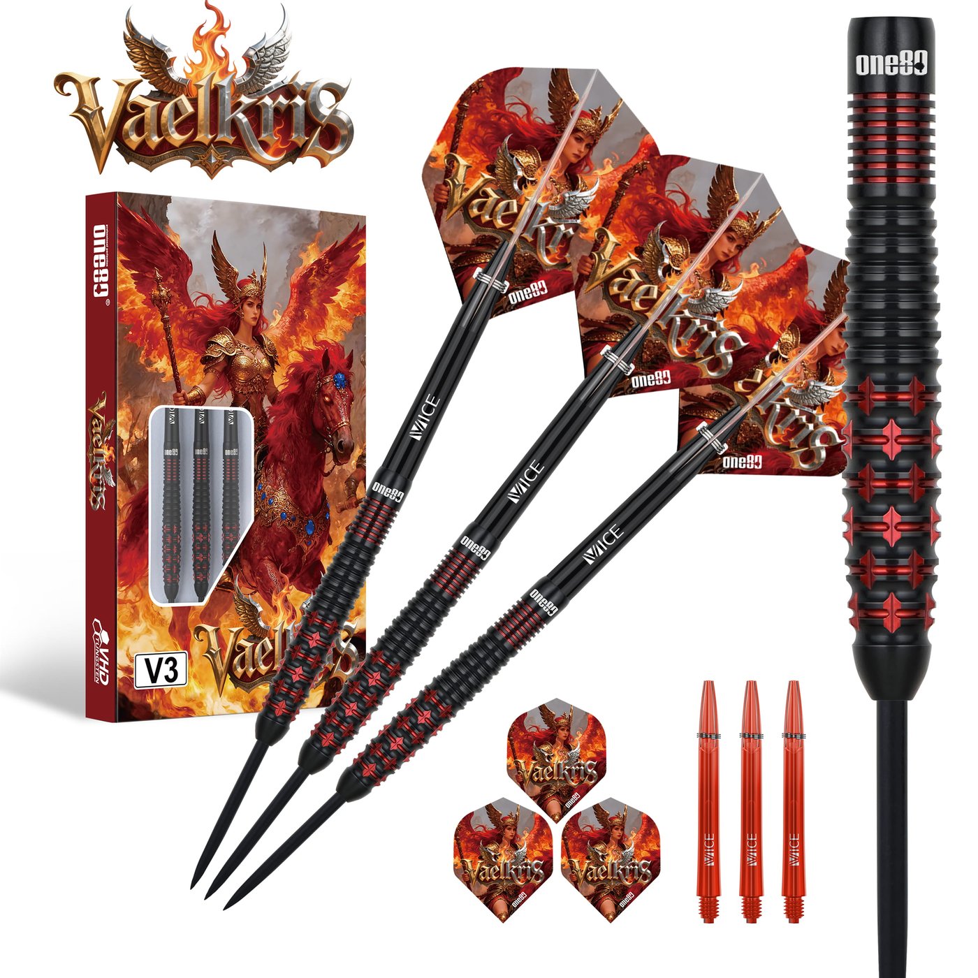 ONE80 Vaelkris V03 90% - Steel Tip Darts - Dartshopper.com