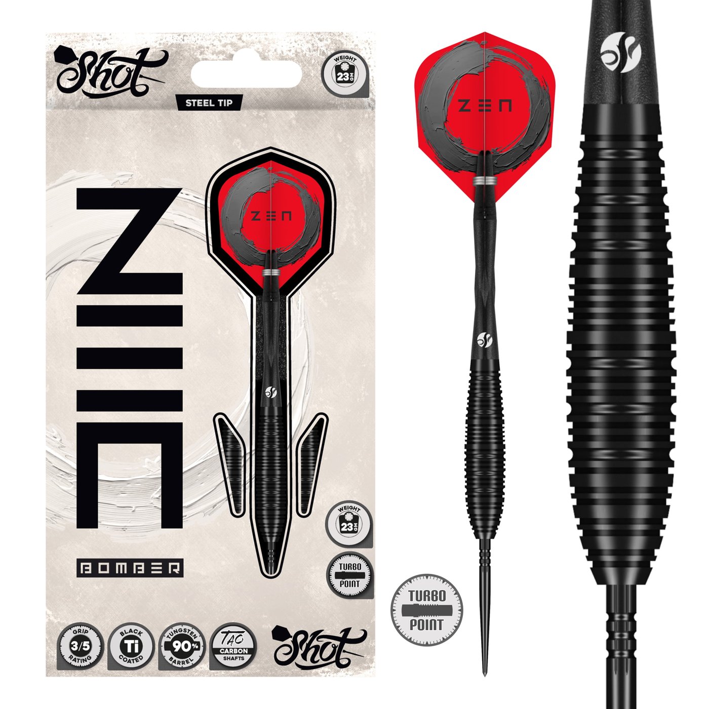 Shot Zen Bomber Turbo Point 90% - Freccette Steel Darts