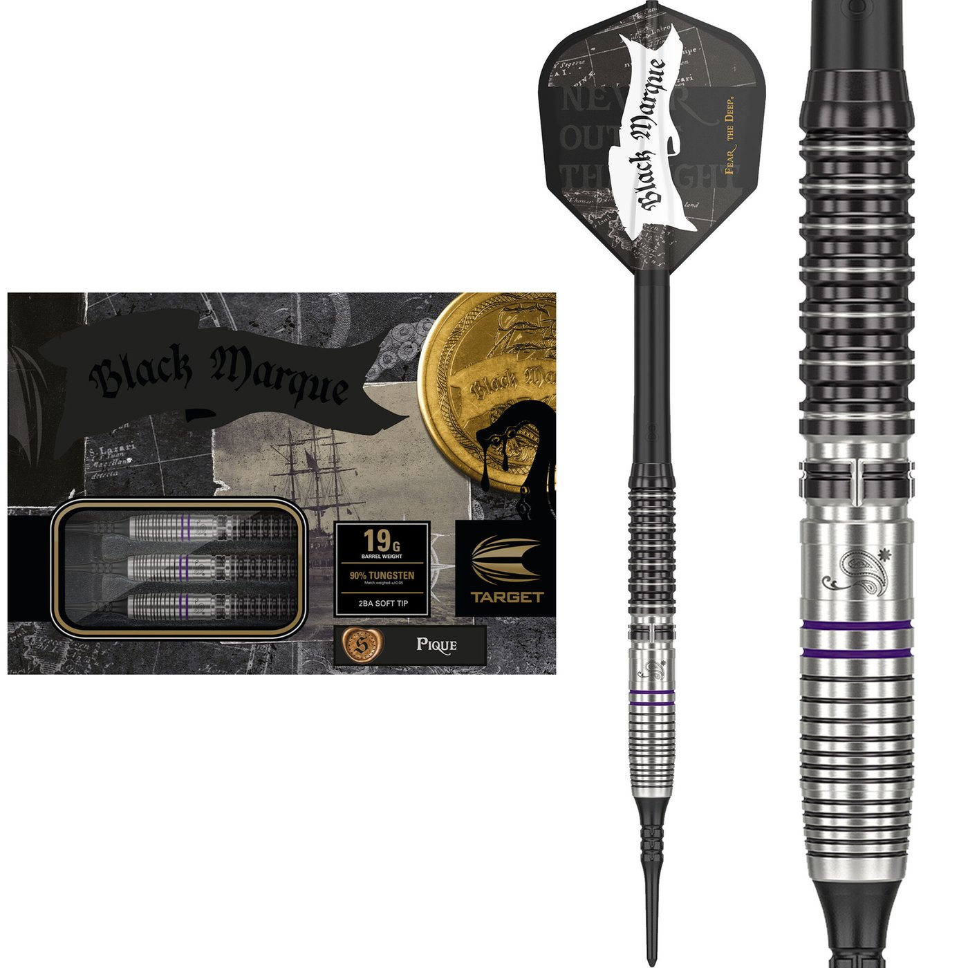 Target Japan Black Marque Pique 2.0 90% Soft Tip Darts