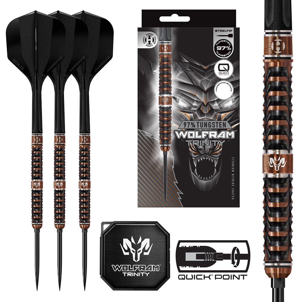 Harrows Wolfram Trinity Quick Point 97% - Dartpilar