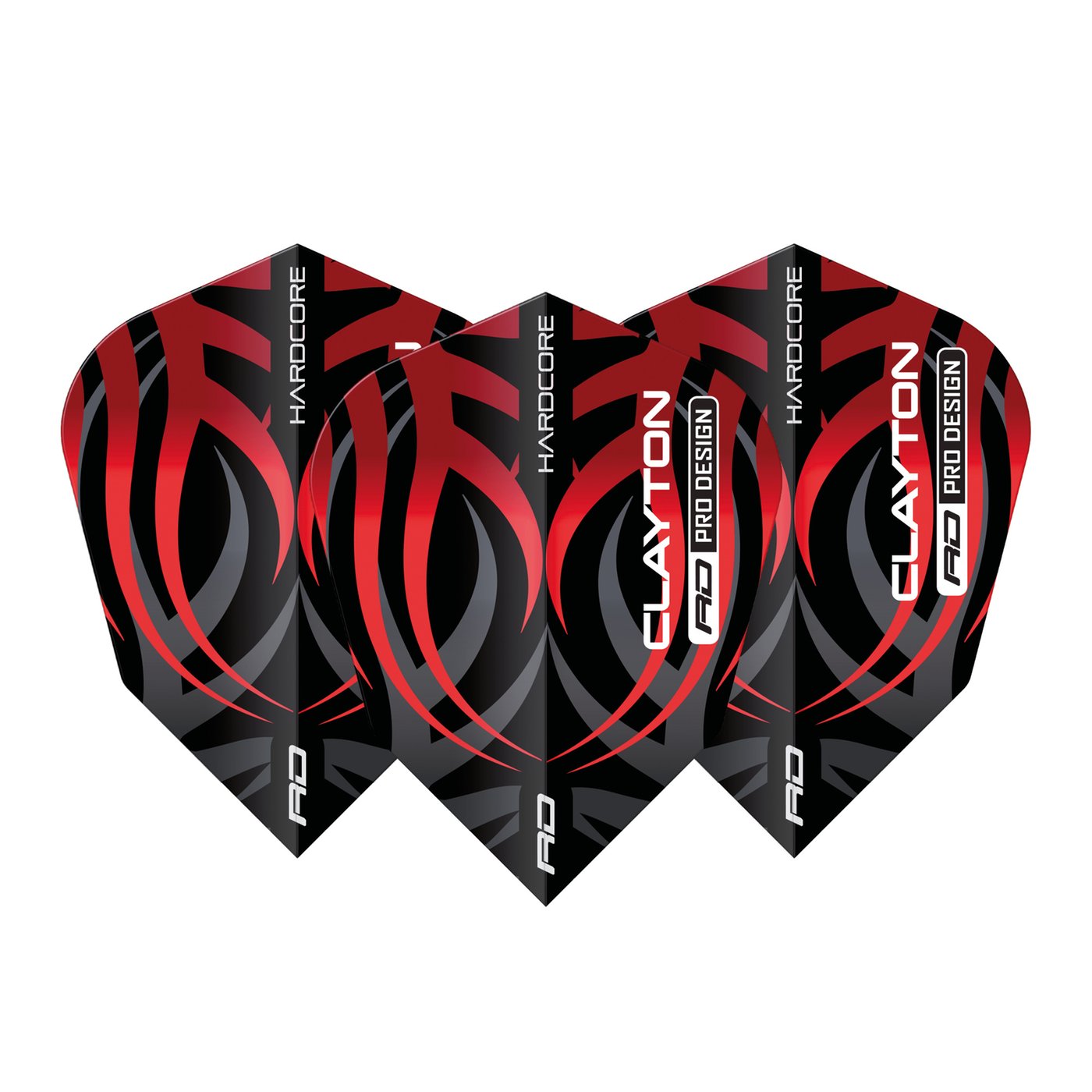 Red Dragon Jonny Clayton V-Standard Black & Red Tribal Darts Flights