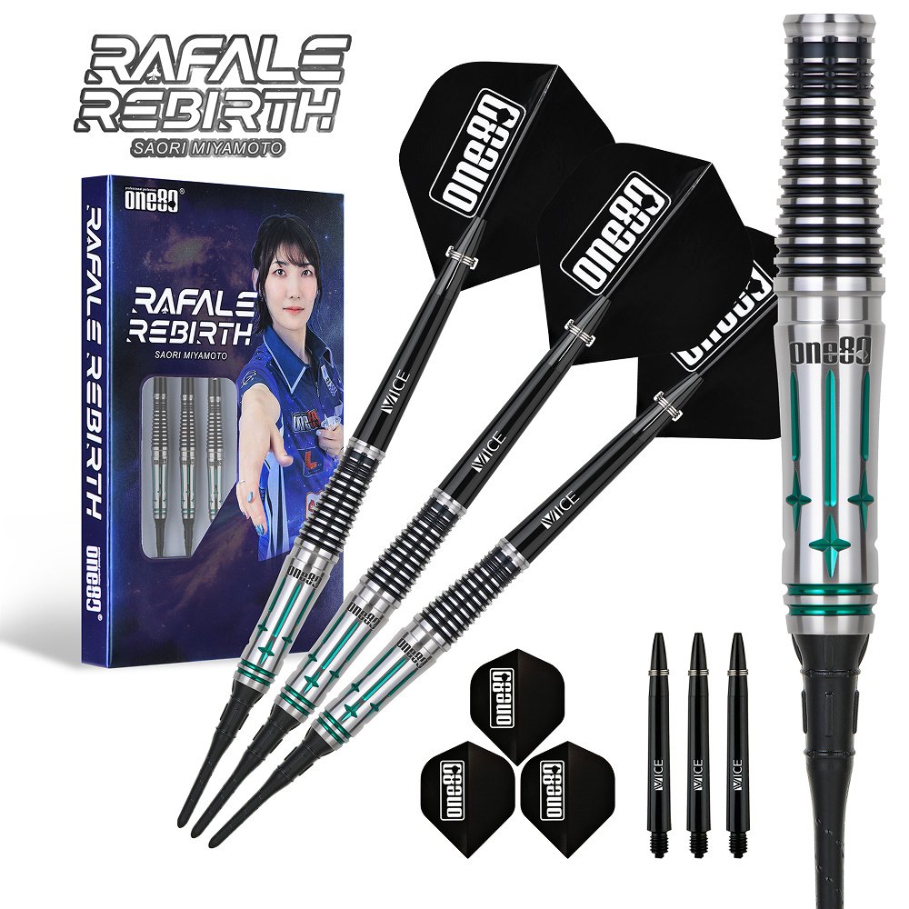 ONE80 Saori V3 Emerald 90% Soft Tip Darts - Dartshopper.com